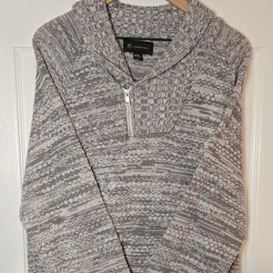 INC International Concepts Men's Textured Gray Zip-Up Sweater